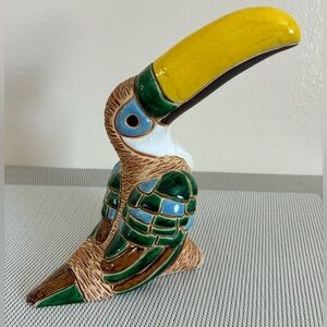 Vintage Casals Peru Pottery Toucan Figurine 7”  Signed ZAC